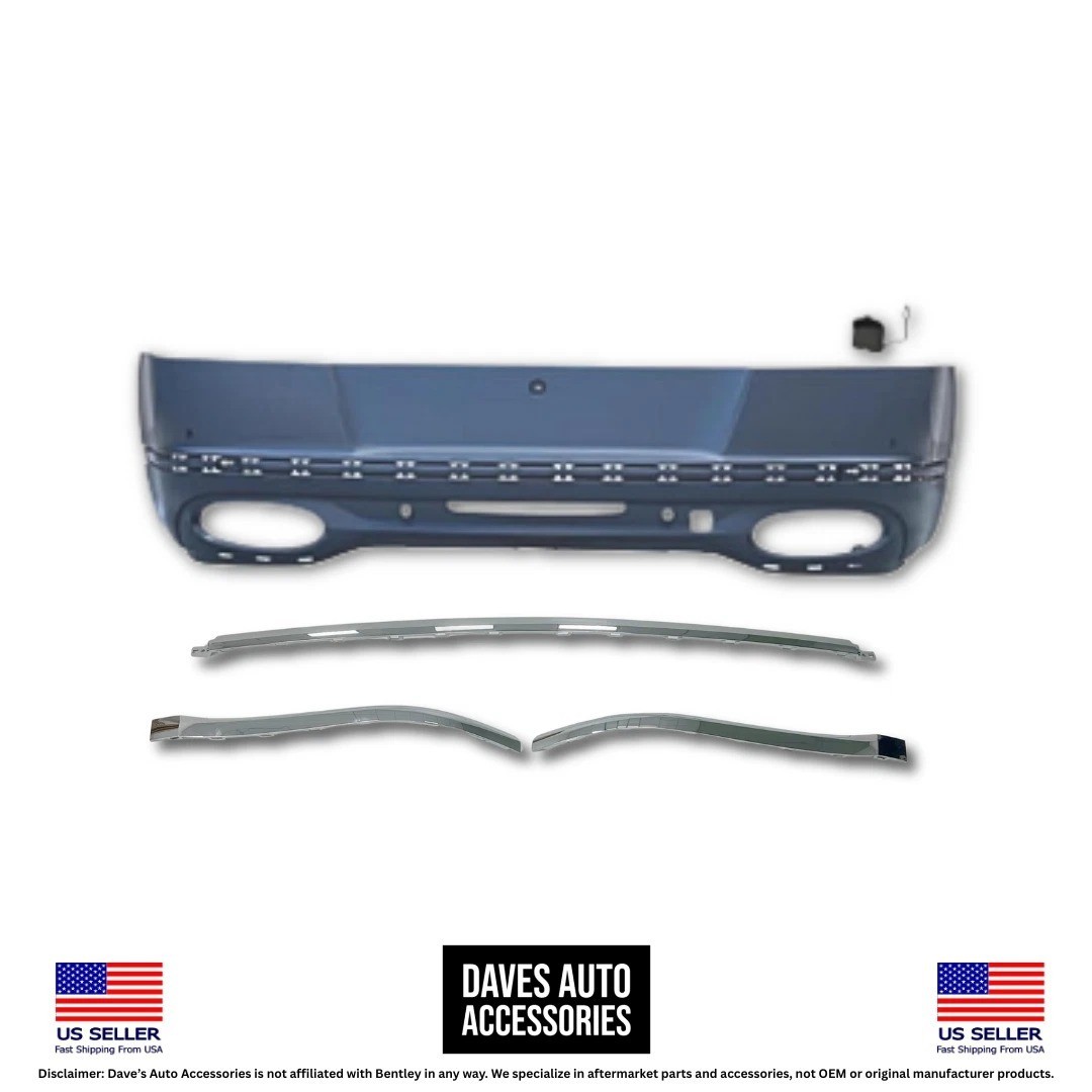 16-18 Bentley GTC Rear Bumper Diffuser w/ Chrome Trim