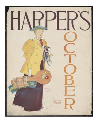 Vintage Harper's Wandkunst Klassisches Oktober-Design Urbane Szene Wan