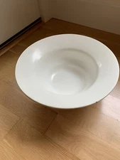 READ Vintage White Coated Aluminum Bon Chef Food Prep Mixing Pedestal Bowl