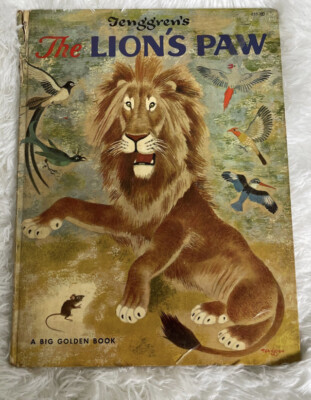 Vintage Tenggren's The Lions Paw 1960 Big golden Book Animals