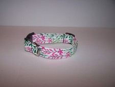 Wet Nose Designs Wildflower Dog Collar Pink Green Flowers Nature Spring