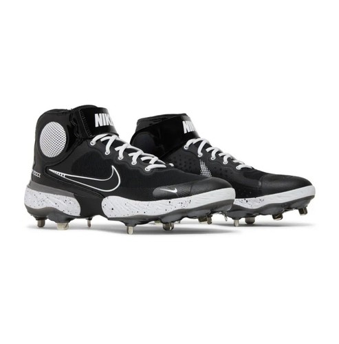 Size 12 Nike Alpha Huarache Elite 3 Mid Metal Baseball Cleats Black CK0745-011