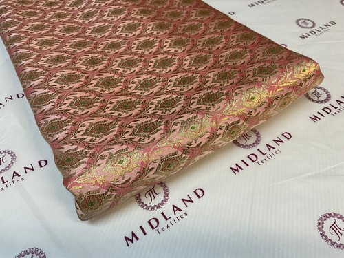 £19 Indian Floral wedding Banarsi Brocade Fabric 114cm wide M1775 - Picture 89 of 93