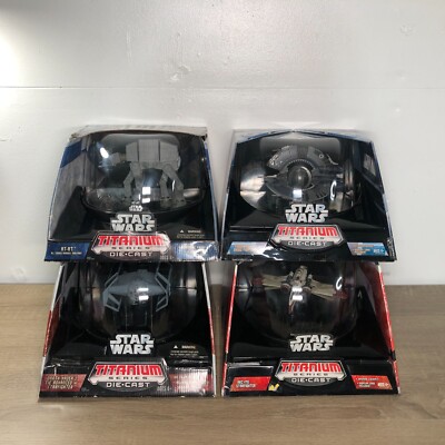 Star Wars Titanium Series Die Cast AT-AT Droid Tie Advanced ARC-170 Some Wear 4