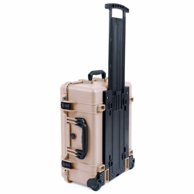 Tan & Black Pelican 1560 case no foam / empty. With wheels.