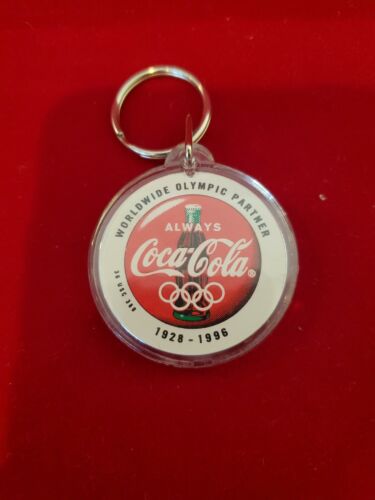 Coca-Cola Coke Soda Promo Clear Plastic Logo Key Chain - Picture 1 of 2