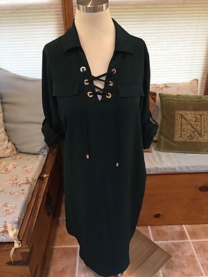 calvin klein hunter green dress