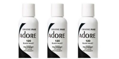 BL Adore Semi-Permanent Haircolor #120 Black Velvet 4 oz - THREE PACK
