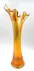 VINTAGE FENTON MARIGOLD IRIDESCENT RIB CARNIVAL SWUNG VASE