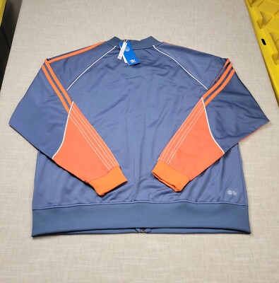 adidas Originals Mens Tricot Superstar Track Jacket - Blue/Orange Size L