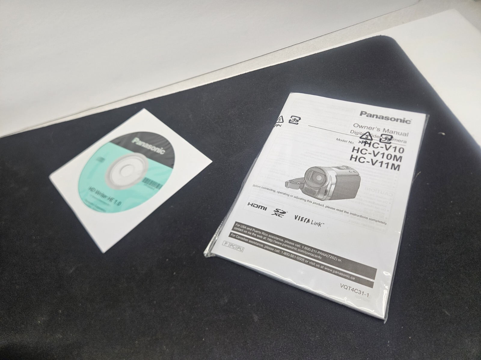 Panasonic HCV10P HD 70x Optical Zoom SD Camcorder Black New Never Used