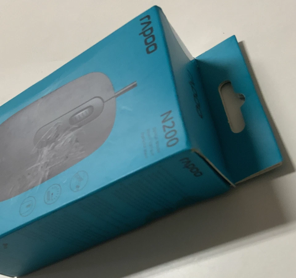 🔰 Rapoo N200 Wired USB Optical Mouse Black -1600DPI 🆕 - Image 2 of 4