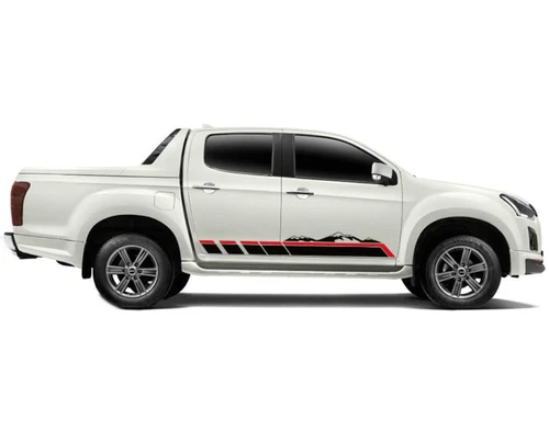 Pegatina de montaña de vinilo gráfico ISUZU D-MAX para puerta de 2 lados a rayas - Imagen 4 de 6
