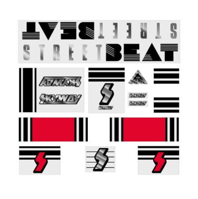 1988 Skyway - StreetBeat for Red frame on clear decal set