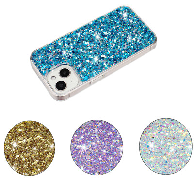 Bling Glitzer Silikon Rückseite Hülle Handyhülle für iPhone 15 Plus 14 13 12 11