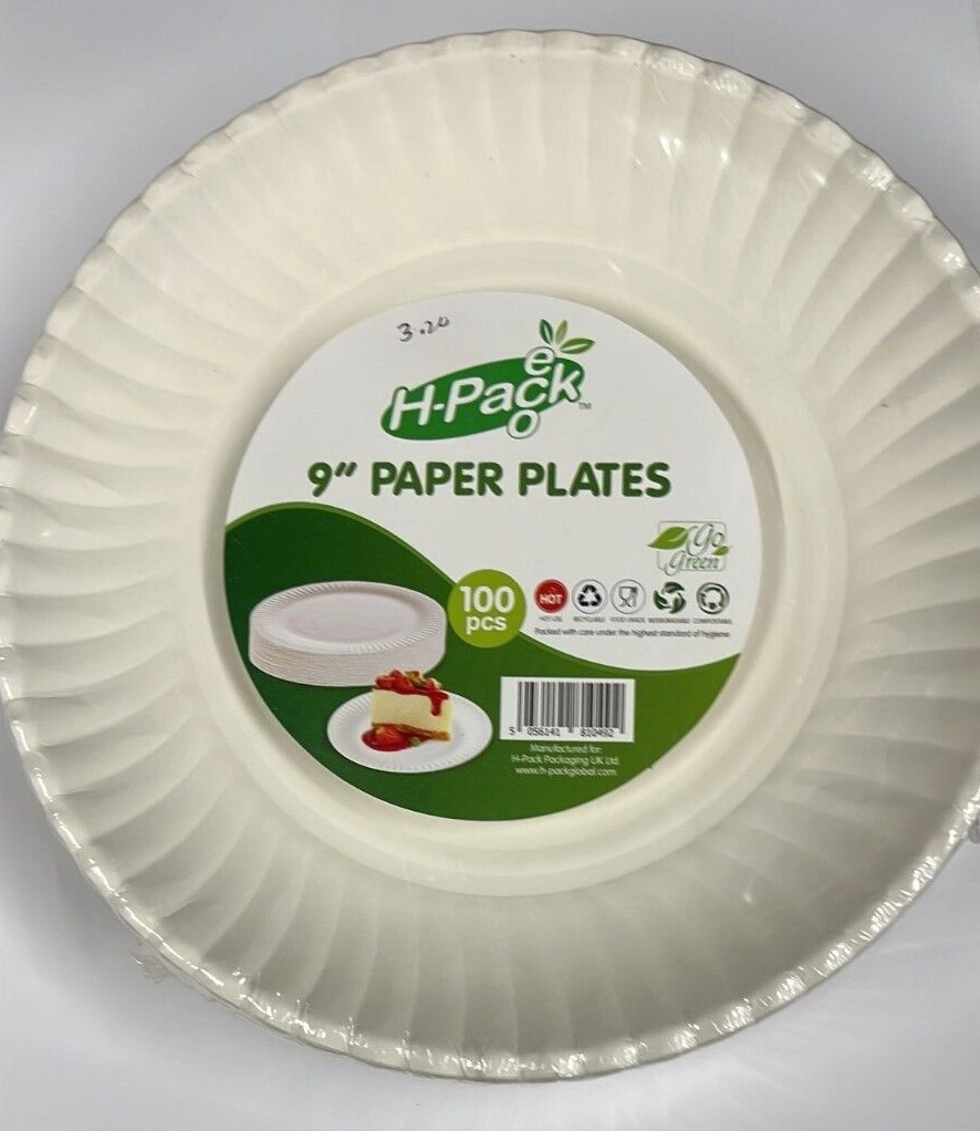 Super Rigid Strong Disposable Party Paper Plates & Bowls Biodegradable