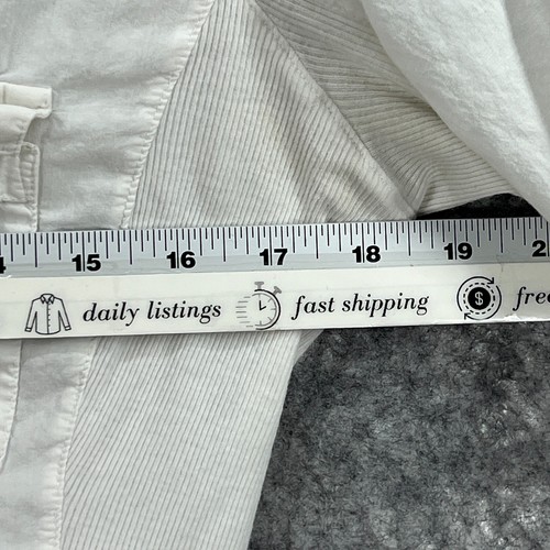 James Perse Shirt Top 3 Womens Large White Fitted Ribbed Knit Banded Side Panel - Picture 12 of 13