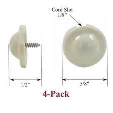 Roller Window Shade CREAM Higbee Screw Buttons (4-Pack)