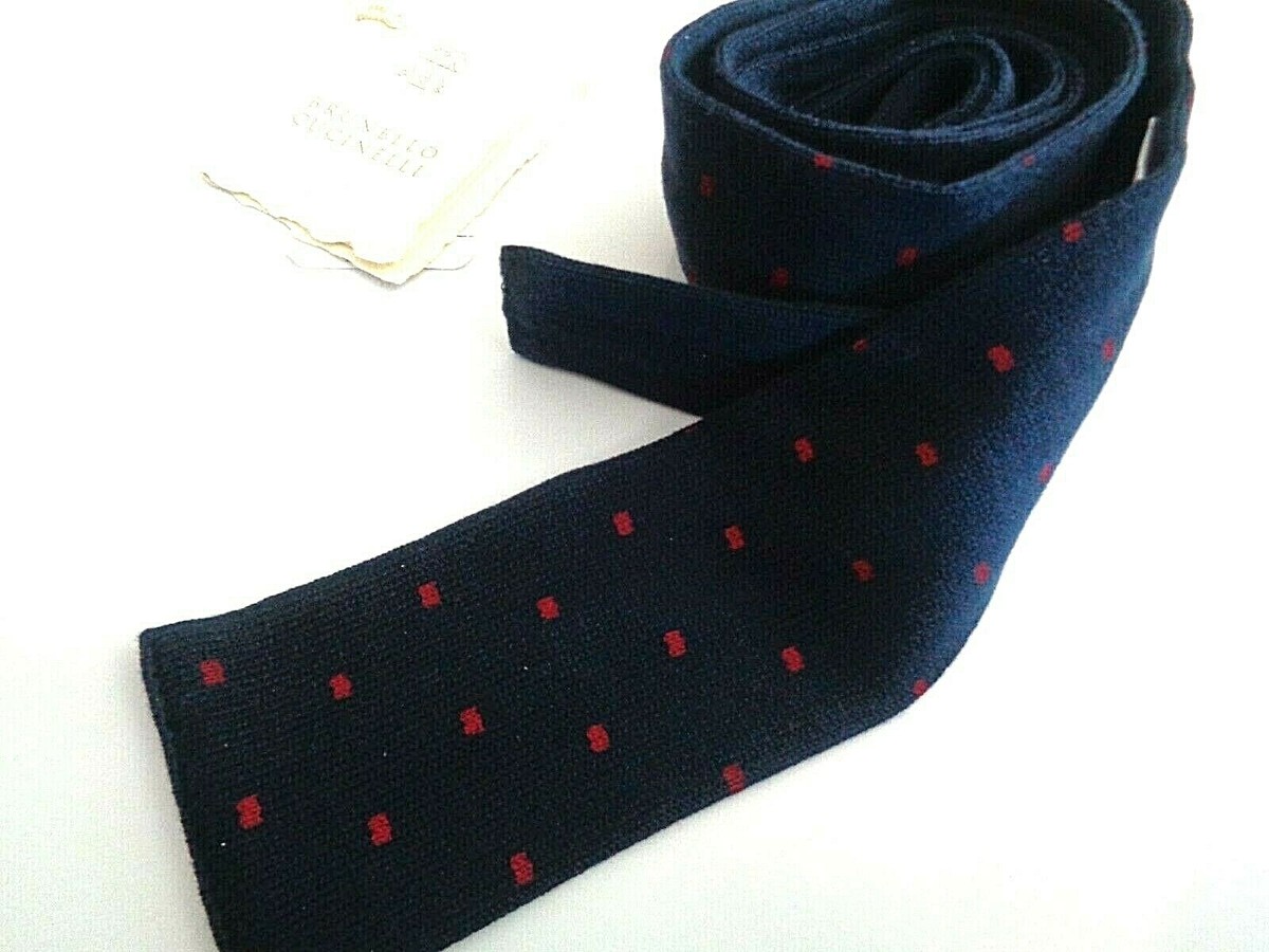 BRUNELLO CUCINELLI ネクタイ ネイビー ドット柄 NEW WITH TAGS BRUNELLO CUCINELLI NECKTIE DELUXE COTTON | eBay
