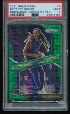 Brittney Griner 2021 Panini Prizm WNBA Dominance Green Pulsar Prizm #9 /25 PSA 9