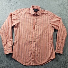 Vintage Polo Ralph Lauren Shirt Men's Large 16 Custom Fit Button Up Striped