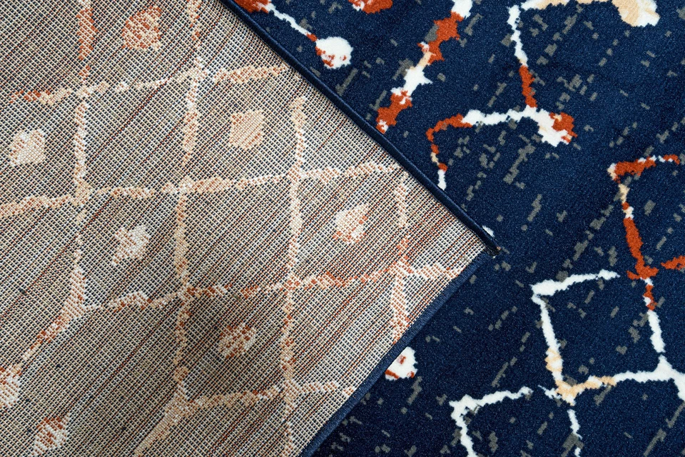 Distressed Moroccan - 2'x4', Navy, Transitional Design Area Rug - 505 - Image 2 of 4