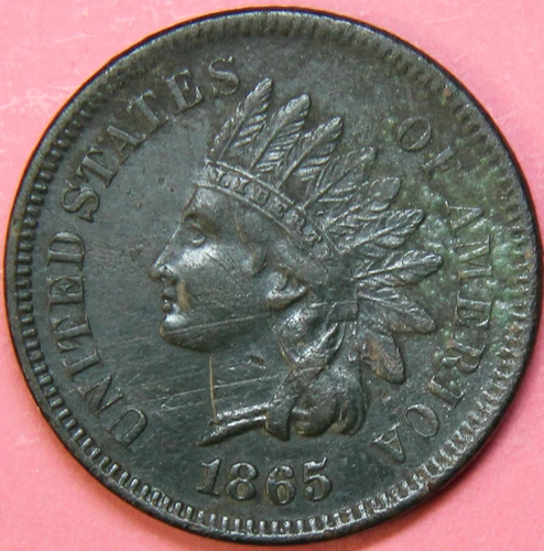 1865 Indian Cent Fancy 5 with EF details, (tiny obv. scratches)   $40
