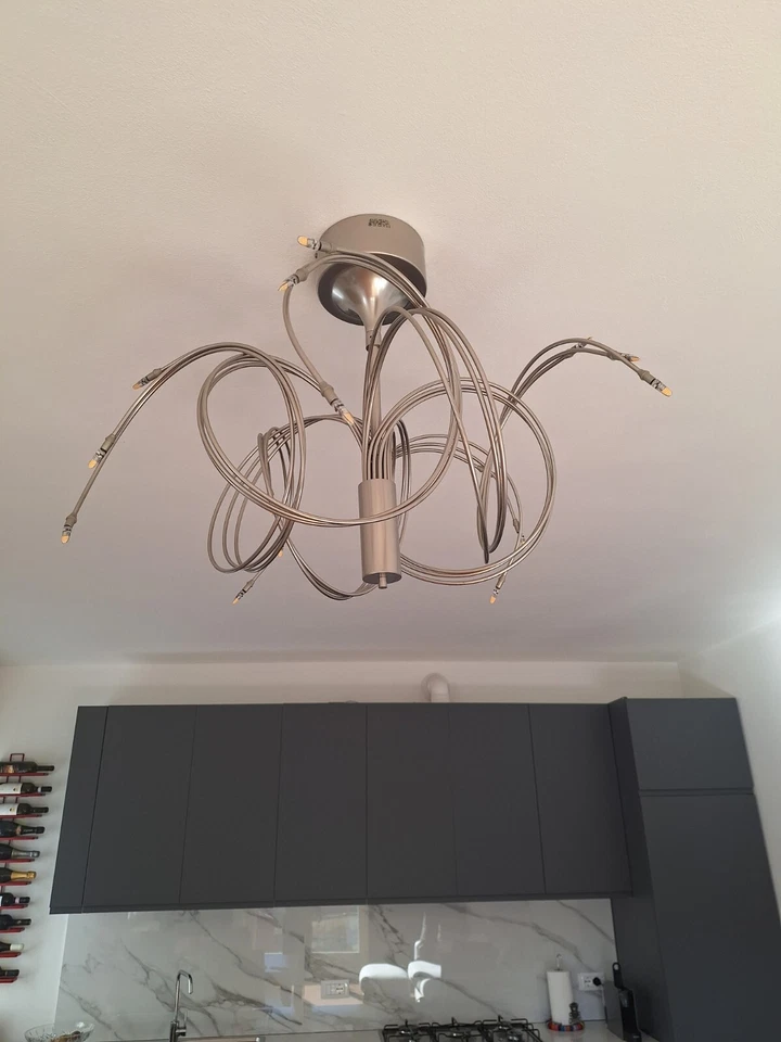 Lampadario Metalspot Elettra Art.55001 Design  Rame Nichelato - Immagine 2 di 4