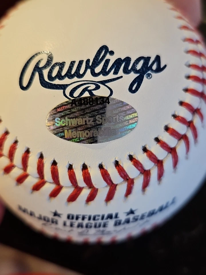 Бейсбольный мяч с автографом Джеффа Берроуза с надписью 1974 AL MVP - Изображение 2 из 2