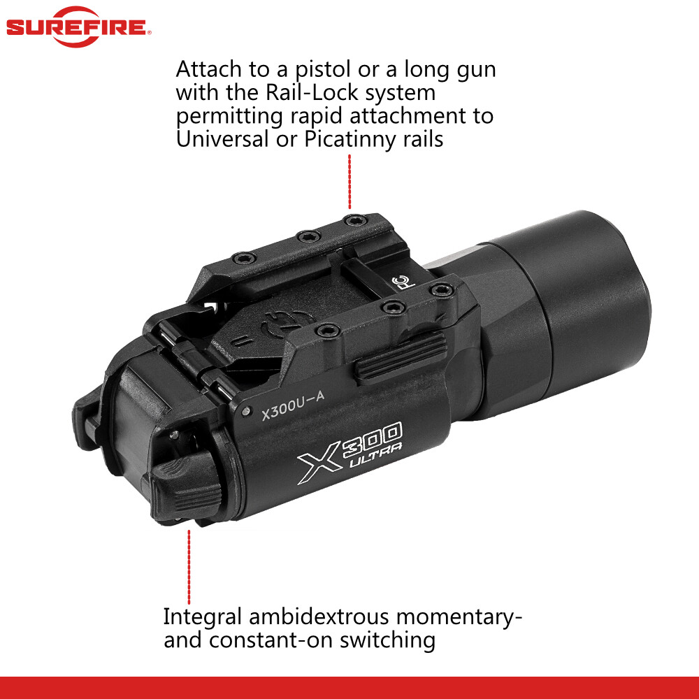 SureFire X300U-A, Ultra High Output 1000 Lumens LED Weaponlight