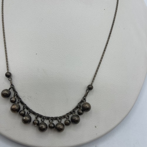 Beautiful Vintage Beaded Chain 925 Sterling Silver Necklace # - Picture 4 of 12