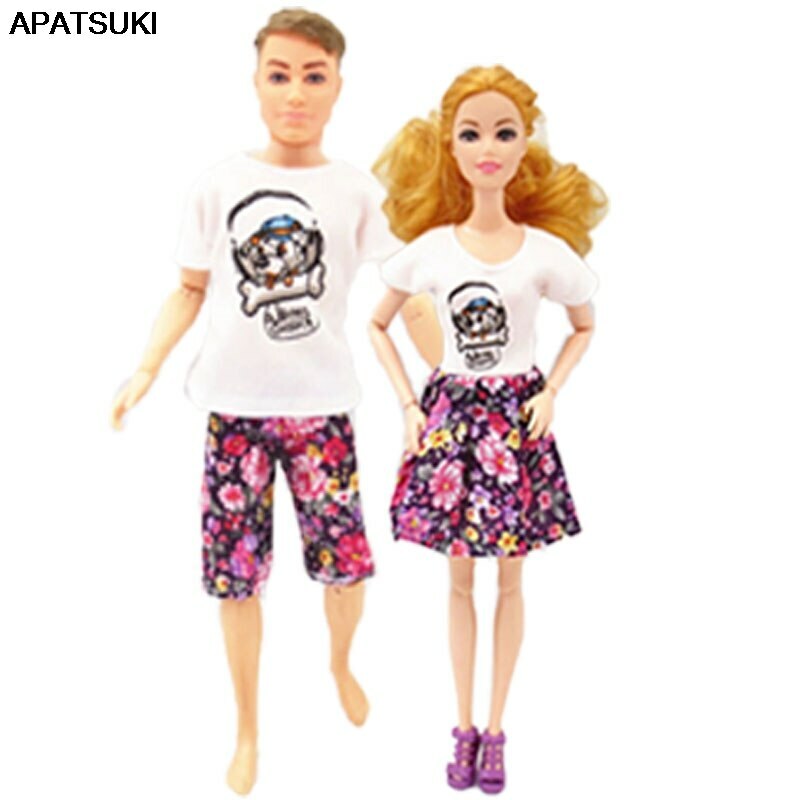 2sets Couple Lover Clothes for Doll Outfits for 12