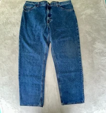 JC Penney Plain Pockets Boot Cut Denim Jeans Men's 38x30 Made in USA Vintage
