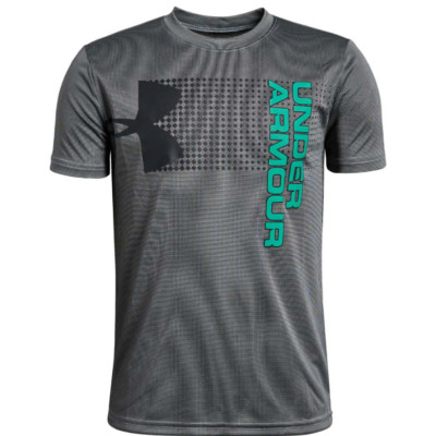 Under Armour Boys UA Crossfade HeatGear Short Sleeve Shirt.Pitch Gray.YouthSmall