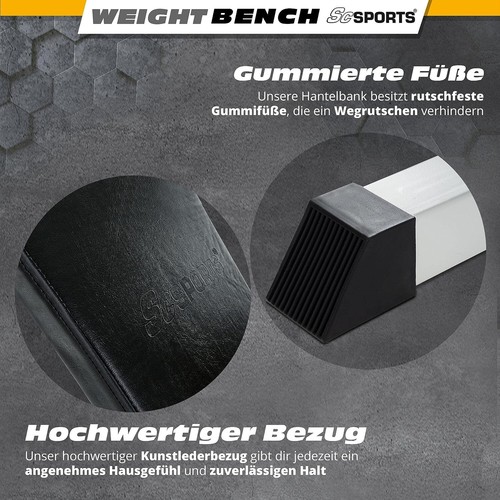 ScSPORTS® Hantelbank Trainingsbank Schrägbank Flachbank Bauchtrainer Fitnessbank - Afbeelding 7 van 12