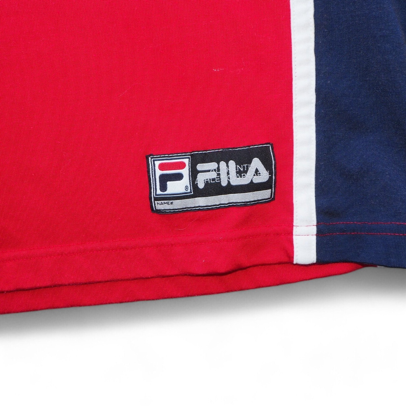 T shirt a maniche corte Fila Vintage anni '90 Y2K colorblock rosso navy bianco uomo L