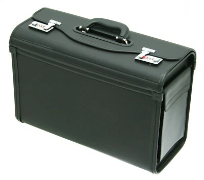 Aktenkoffer Pilotenkoffer 49 x34x21 Groß Schwarz Davidts bei Bowatex