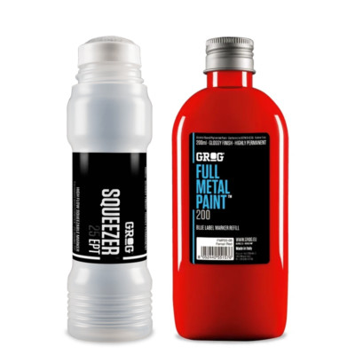 Grog Vollmetalllack 200ml Lack Nachfüller & 25EPT Squeezer Wischmop Marker Pack