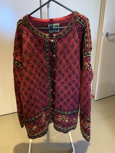 Dale of Norway Red Wool Knit Cardigan - Size L