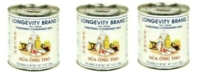 Longevity Brand Sweetened Condensed Milk 14 oz ( Pack of 3 )