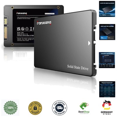 256GB SATA SSD 2,5-Zoll Hochgeschwindigkeits Festplatte für Laptop PC Konsolen