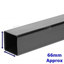 Rainwater Downpipe 1 Metre Lengths BLACK Square or Round 68mm Pipe *FAST DEL*