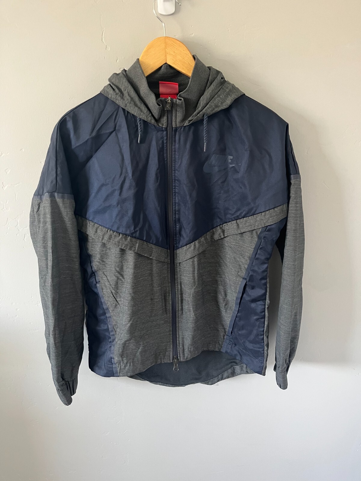 SACAI X NIKE Giacca a vento Nike donna piccola blu full zip cappotto leggero ventilato palestra