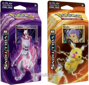 Details About Mewtwo Pikachu 2 X 60 Card Pokemon Theme Deck Set Xy Evolutions Holo Playm