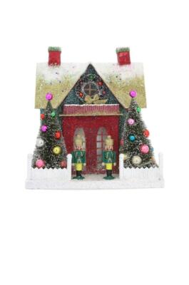 Cody Foster 10'' Red Chalet Christmas Mantel Village House Nutcracker Soldier
