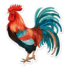 Rooster, Vinyl Decal Sticker, Indoor Outdoor, 3 Sizes, 11743