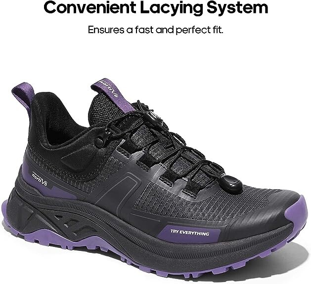 Walking Hiking Trainers Sneakers Trekking Outdoor Shoes Black UK Size 6