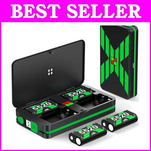 Rechargeable Xbox Battery Pack - 4 High-Capacity Batteries with LED Indicators