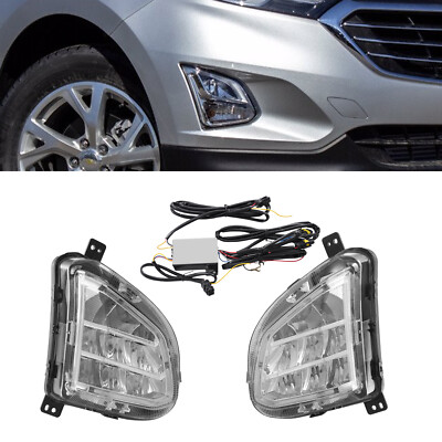 For 2018-2020 Chevy Equinox LED Fog Lights Front Bumper Fog Lamps w/DRL & Wiring