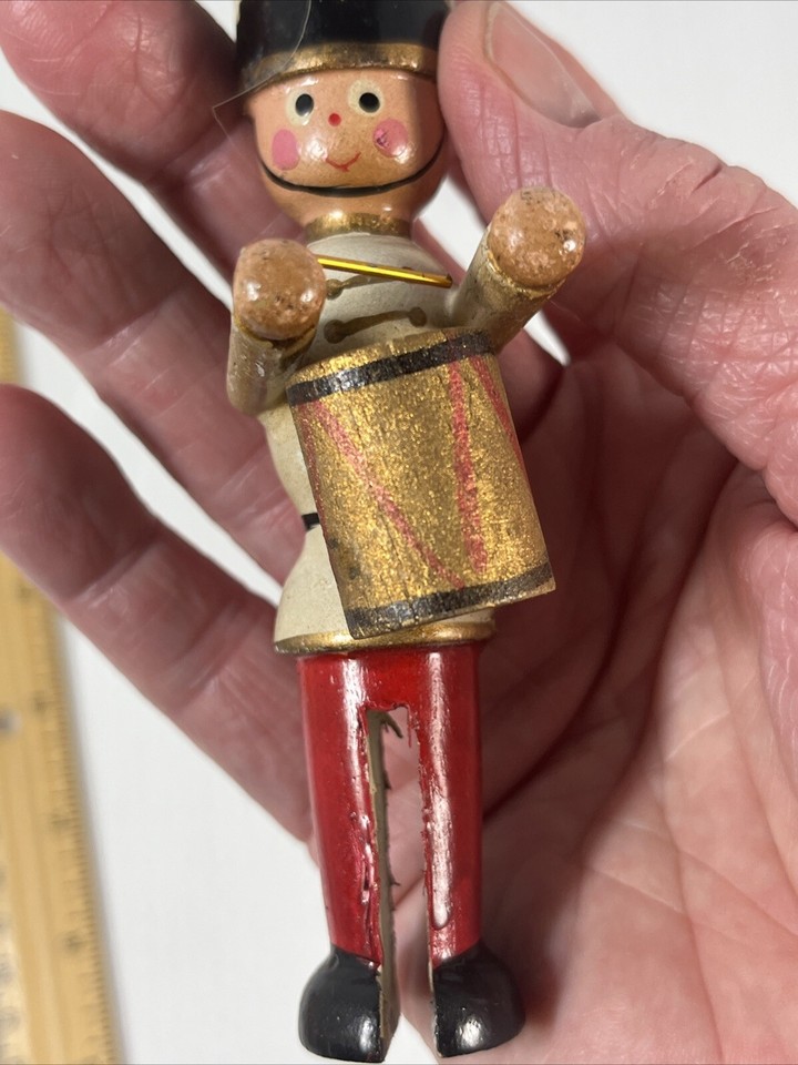 Vintage Toy Soldier Christmas Ornament Drummer Wooden 4.5 in eBay